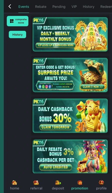 PK116 Game Bonus Offers