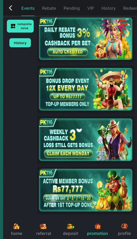 PK116 Game Bonus Offers